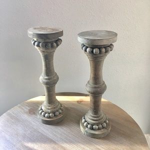 Wood candle holders (set)